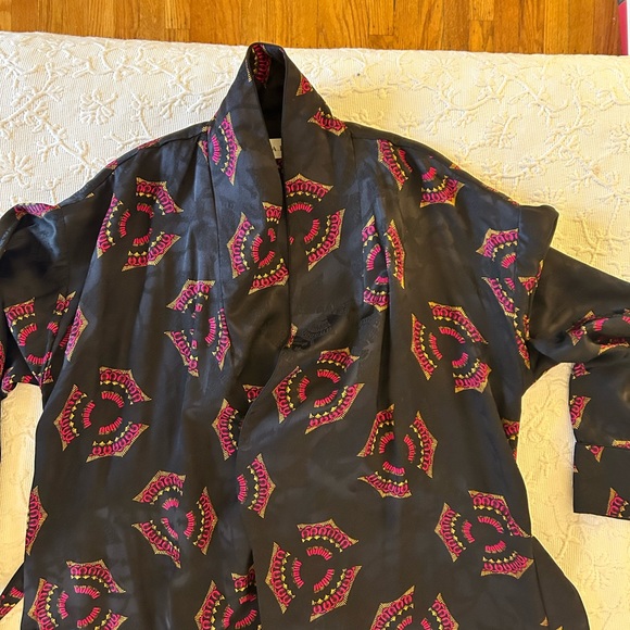 A.L.C. York Printed Silk Robe Jacket - Picture 3 of 7